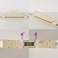 10W skenspotlight 1-fas Nexu med integrerade lysdioder på 3000K i beige