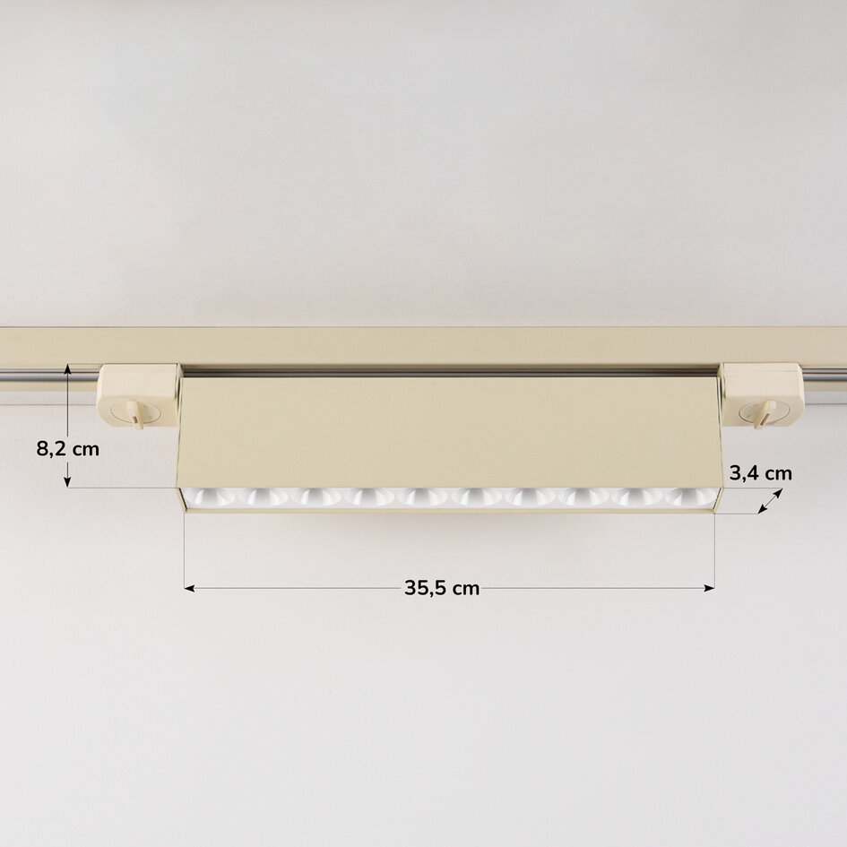 1-fas skensystem på 3 meter med Nexu-spotlights 3000K i beige