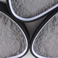Taklampa Elpisie med integrerad LED, 3-stegs dimbar i svart med steneffekt