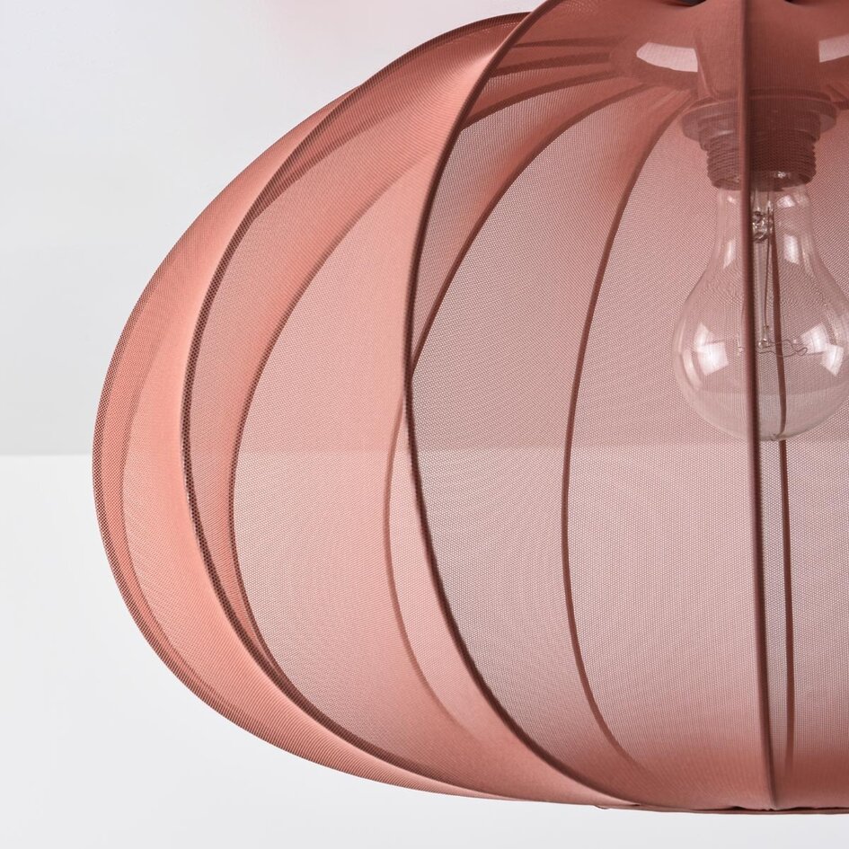 Taklampa Ecruva med tygskärm i terrarosa