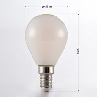 E14 dimbar LED-lampa med mjölkvitt glas 4,5W 2700K