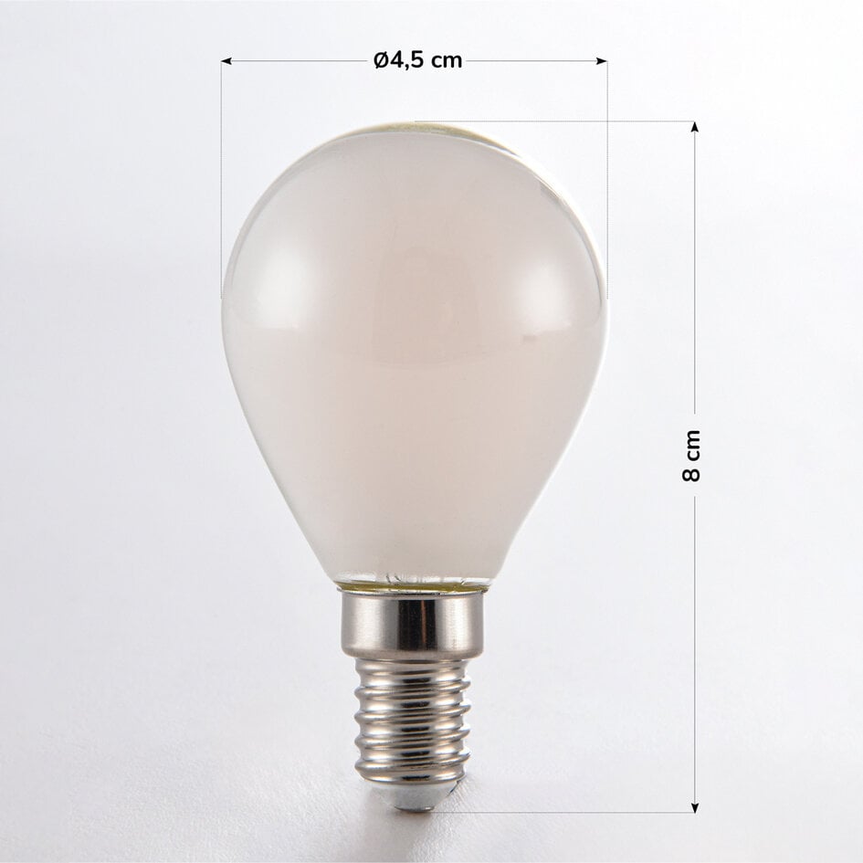 E14 dimbar LED-lampa med mjölkvitt glas 4,5W 2700K