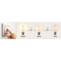 3-stegs dimbar E27 LED-lampa Ø45 med mjölkvitt glas 4,5W 2700K
