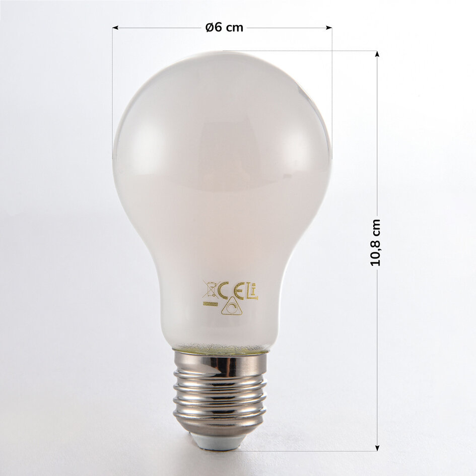 E27 dimbar LED-lampa Ø60 mm med mjölkvitt glas 7W 2700K