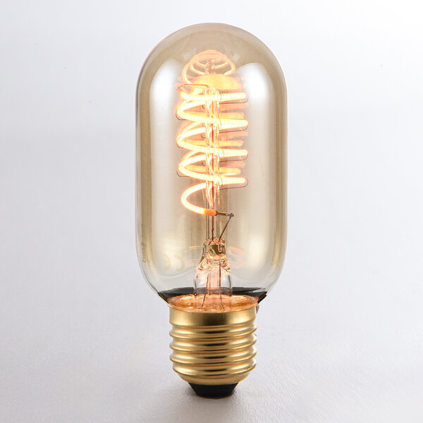 Dimbar E27 LED-rörlampa Ø45 mm med amberglas 4W 1800K