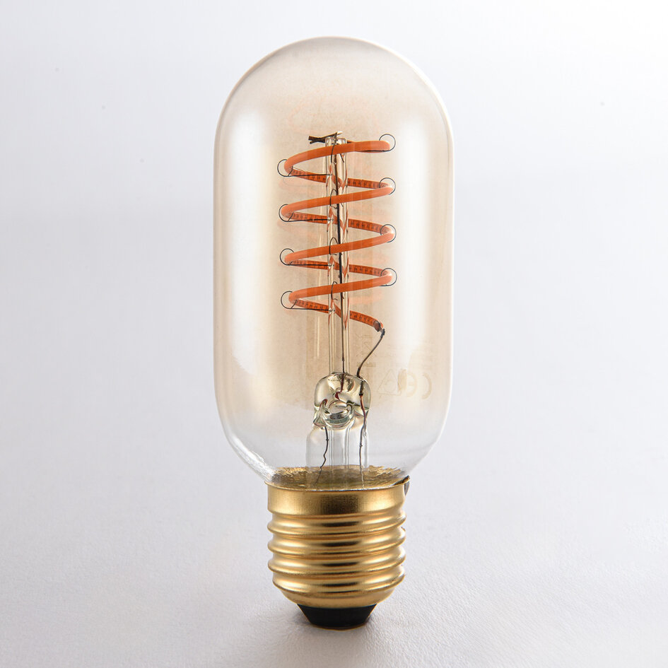 Dimbar E27 LED-rörlampa Ø45 mm med amberglas 4W 1800K