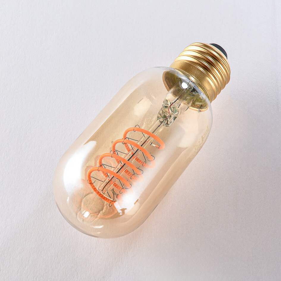 Dimbar E27 LED-rörlampa Ø45 mm med amberglas 4W 1800K