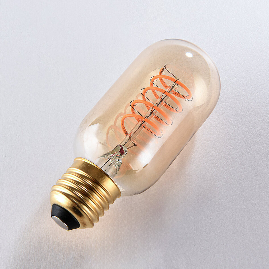 Dimbar E27 LED-rörlampa Ø45 mm med amberglas 4W 1800K