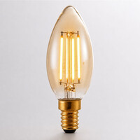 E14 dimbar LED-filamentljuslampa Ø35 mm med amberglas 4,5W 2200K