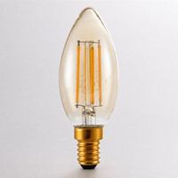 E14 dimbar LED-filamentljuslampa Ø35 mm med amberglas 4,5W 2200K