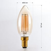 E14 dimbar LED-filamentljuslampa Ø35 mm med amberglas 4,5W 2200K