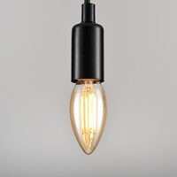 E14 dimbar LED-filamentljuslampa Ø35 mm med amberglas 4,5W 2200K