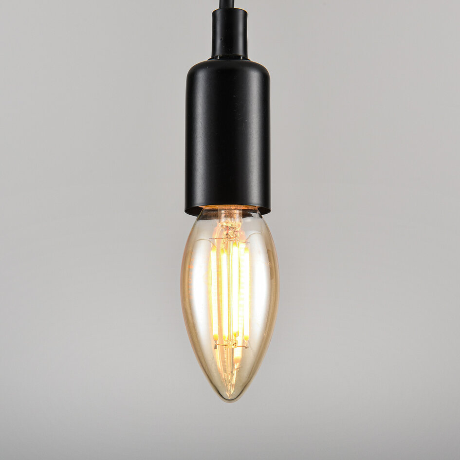 E14 dimbar LED-filamentljuslampa Ø35 mm med amberglas 4,5W 2200K