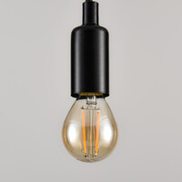 E14 dimbar LED-filamentlampa Ø45 mm med amberglas 2,5W 2200K