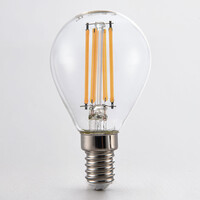 E14 dimbar LED-filamentlampa Ø45 mm med klart glas 4,5W 2700K