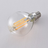 E14 dimbar LED-filamentlampa Ø45 mm med klart glas 4,5W 2700K