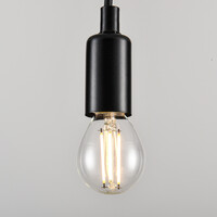 E14 3-stegs dimbar LED-filamentlampa Ø45 mm med klart glas 4,5W 2700K
