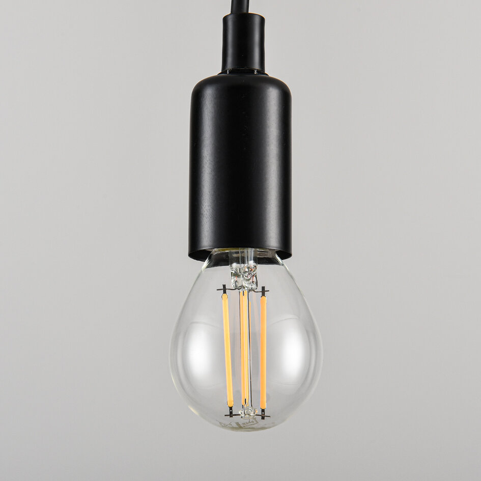 E14 3-stegs dimbar LED-filamentlampa Ø45 mm med klart glas 4,5W 2700K