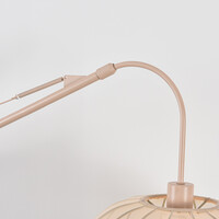Justerbar vägglampa Brandel - rund ljusbeige tygskärm