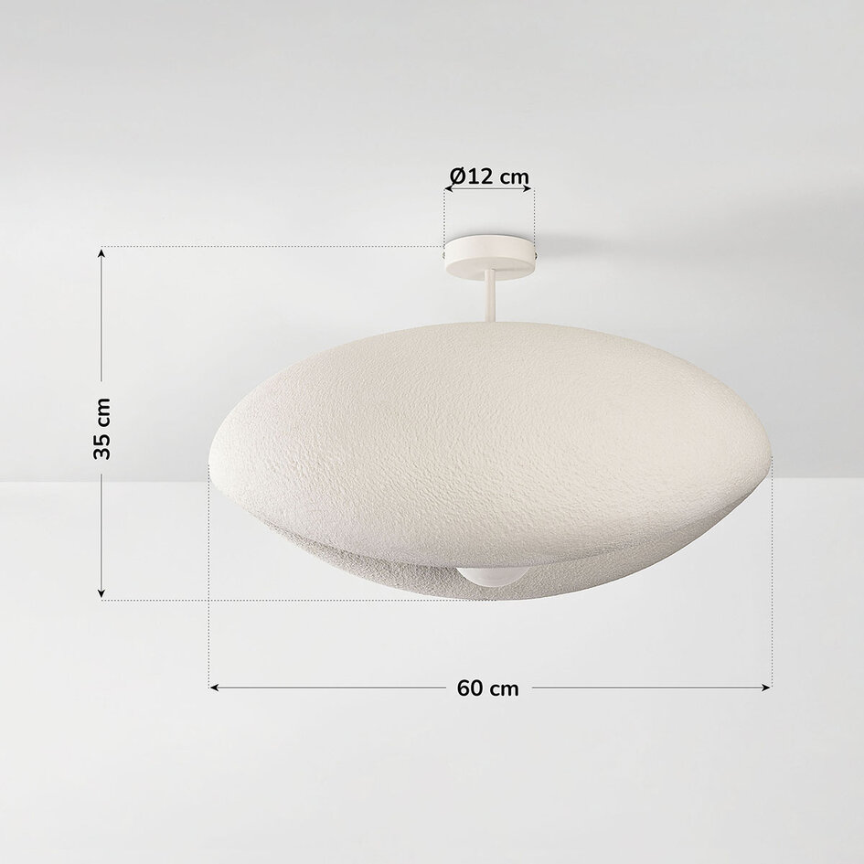 Wabi Sabi taklampa Kawa i vit steneffekt