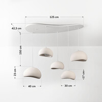 5-ljus Wabi Sabi taklampa Klori vit steneffekt