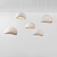 5-ljus Wabi Sabi taklampa Klori vit steneffekt
