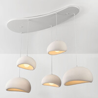 5-ljus Wabi Sabi taklampa Klori vit steneffekt
