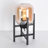 Bordslampa Duuk med bärnstensfärgat glas