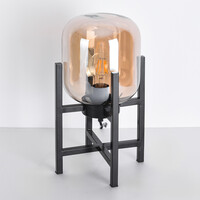 Bordslampa Duuk med amberfärgat glas
