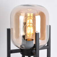 Bordslampa Duuk med amberfärgat glas