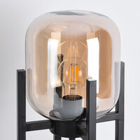 Bordslampa Duuk med amberfärgat glas