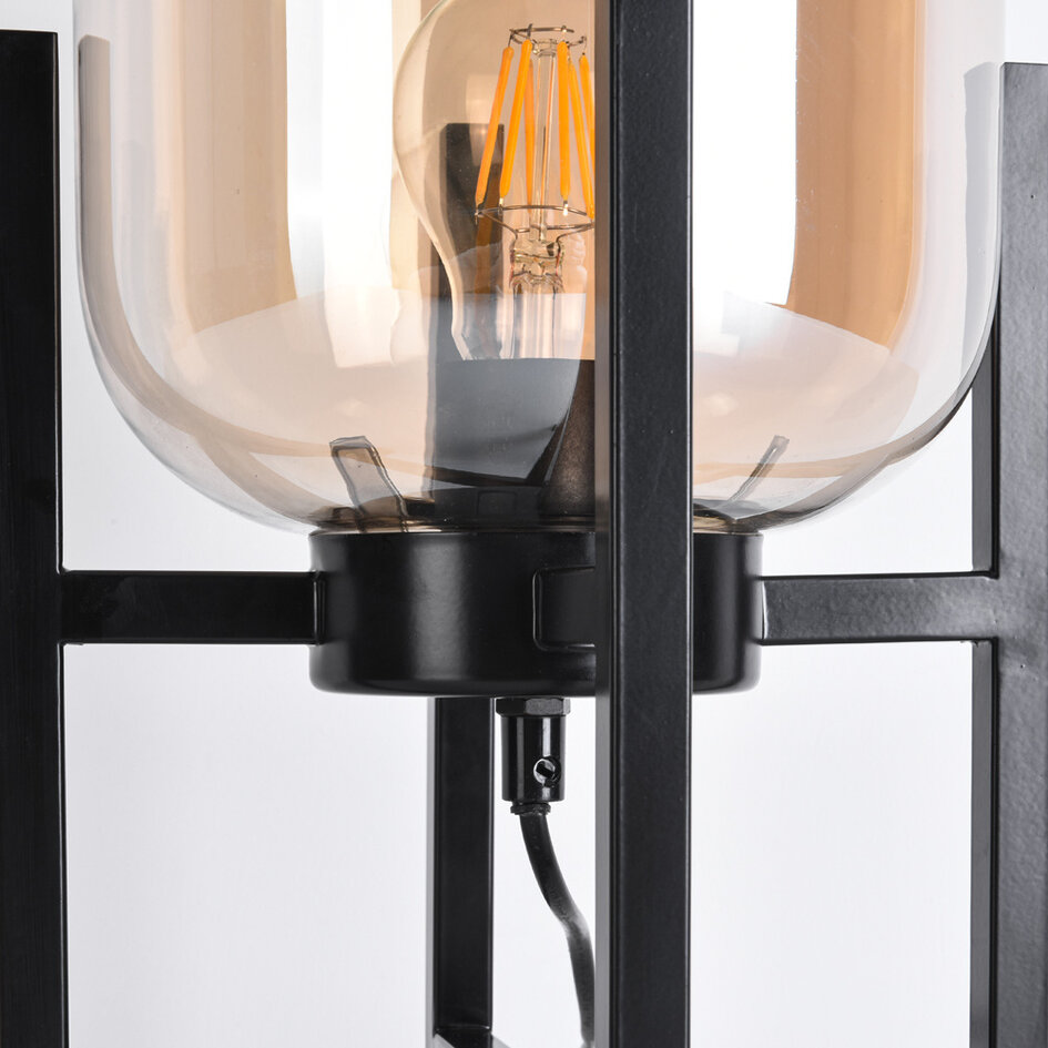 Bordslampa Duuk med bärnstensfärgat glas
