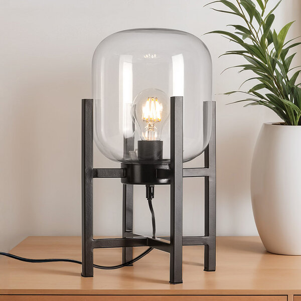 Bordslampa Duuk med transparent glas