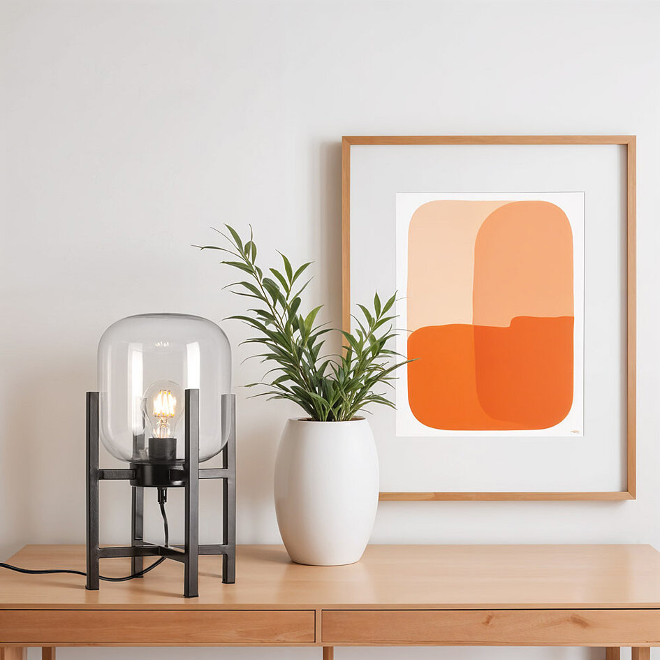 Bordslampa Duuk med transparent glas