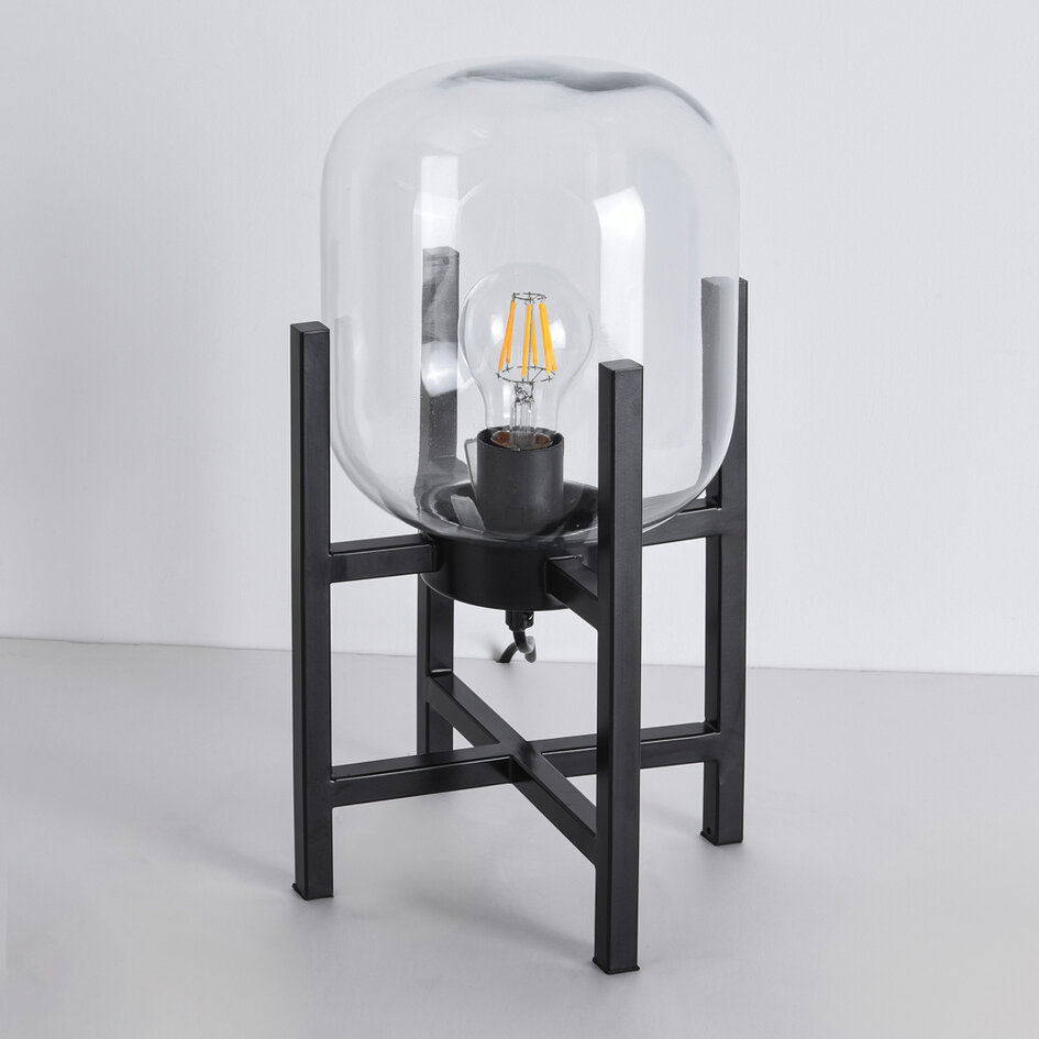 Bordslampa Duuk med transparent glas