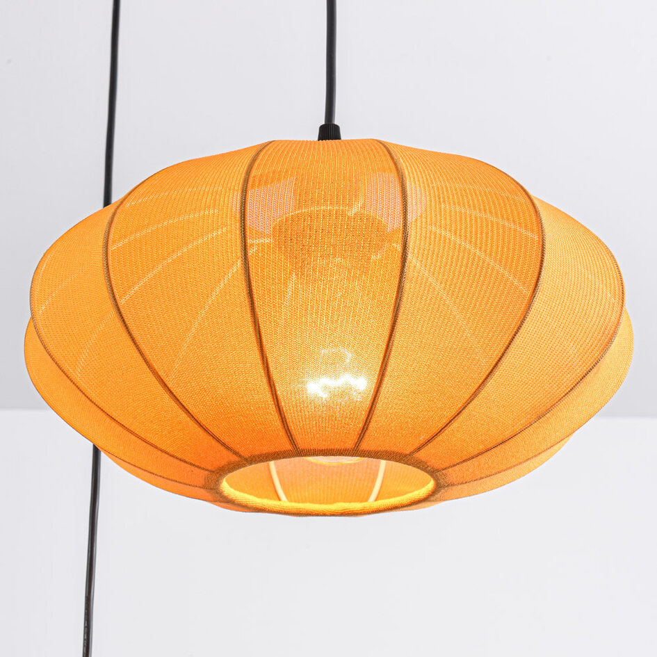 Pendellampa Fabrica med tre lampor - orange tyglyktor