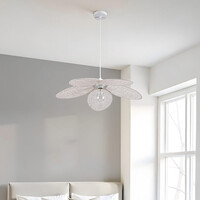 Pendellampa Floral - beige med kronblad i tyg