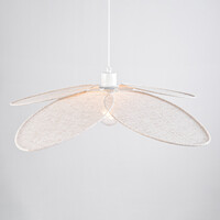 Pendellampa Floral - beige med kronblad i tyg