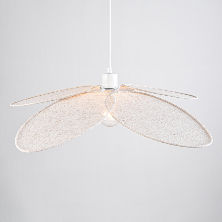 Pendellampa Floral - beige med kronblad i tyg
