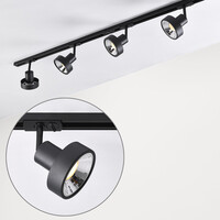 Set med 1-fas skensystem på 1,5 meter och Joel-spotlights, svart
