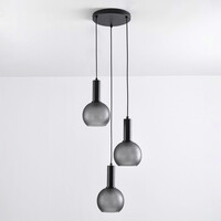 Pendellampa Brinati med tre lampor - grått frostat glas
