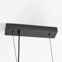 Design glashänglampa Givree, 9-ljus - svart med grått frostat glas