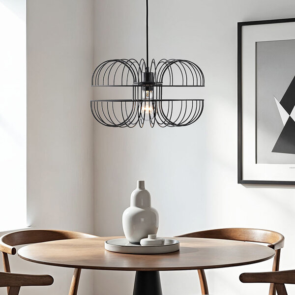 Industriell taklampa med svart metall - Hilo