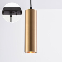 Cylinderformad pendellampa Simon 1-fas, guld