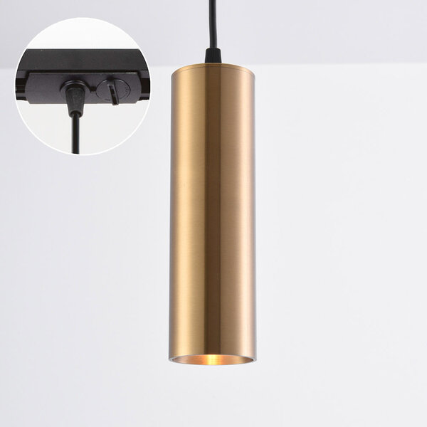 Cylinderformad pendellampa Simon 1-fas, guld