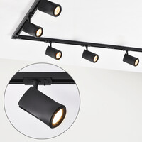 Set med 1-fas skensystem på 3 meter och Lola-spotlights, svart