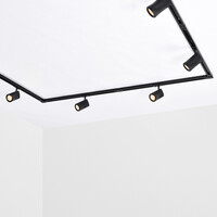 Set med 1-fas skensystem på 3 meter och Lola-spotlights, svart