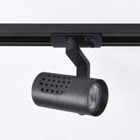 Design 1-fas skensystem på 3 meter med Fem spotlights - svart