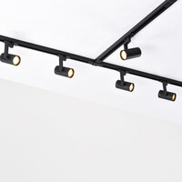 Design 1-fas skensystem på 3 meter med Fem spotlights - svart