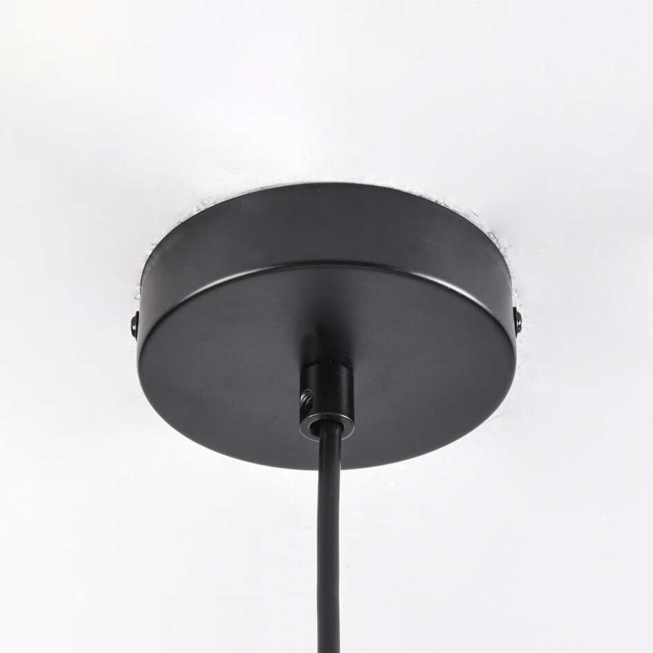 Design hänglampa svart med rökfärgat glas, 12-ljus - Decadi
